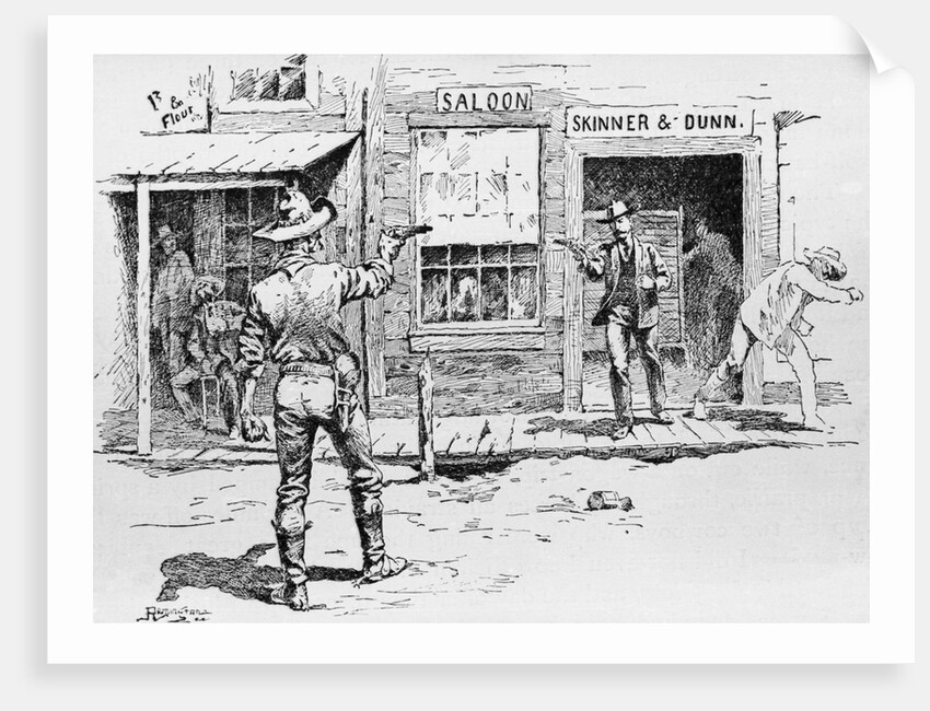 Gun Fight in Mining Town by Anonymous