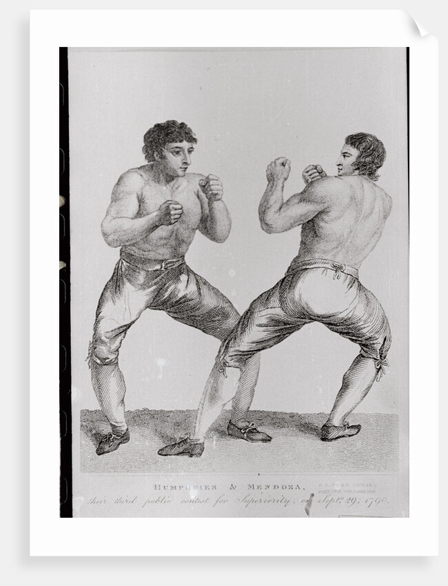 Print of Richard Humphreys and Daniel Mendoza Boxing by Anonymous