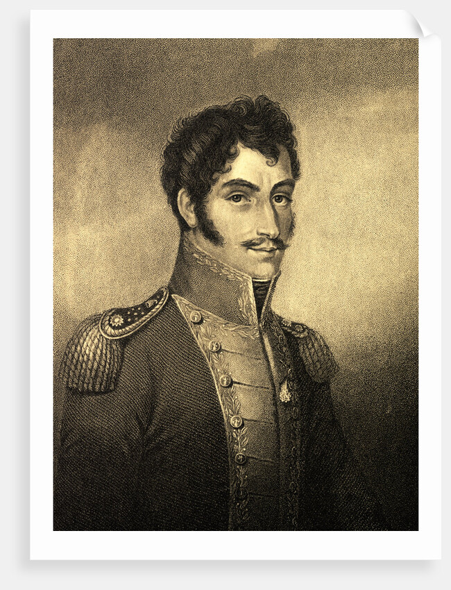 Detail from Portrait of Simon Bolivar by M.N. Bate