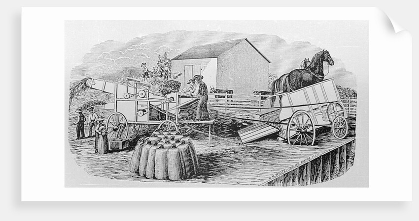 Illustration of Threshing Machinery by Anonymous