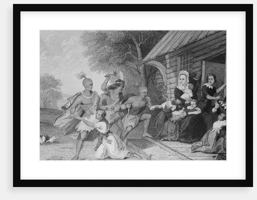 Indians Attacking Pioneer Block House by Anonymous
