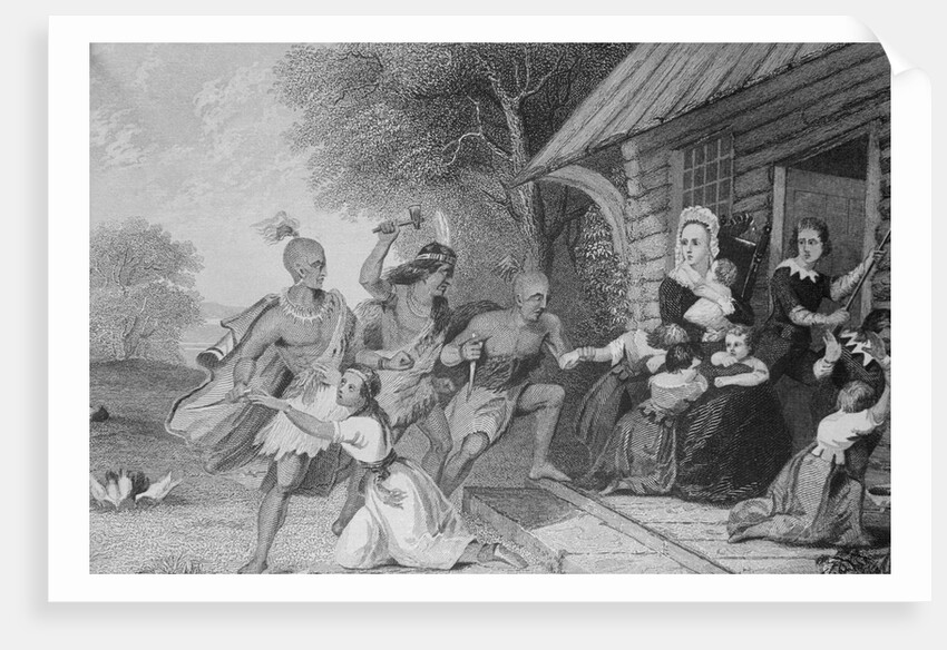 Indians Attacking Pioneer Block House by Anonymous