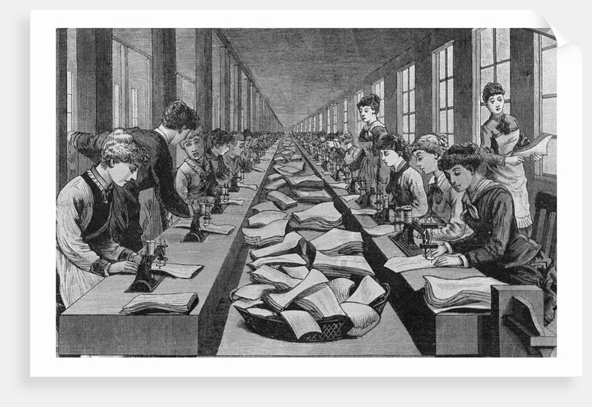 Seamstress Assembly Line in Factory by Anonymous