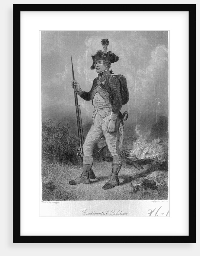 Engraving of a U.S. Continental Soldier by John C. McRae