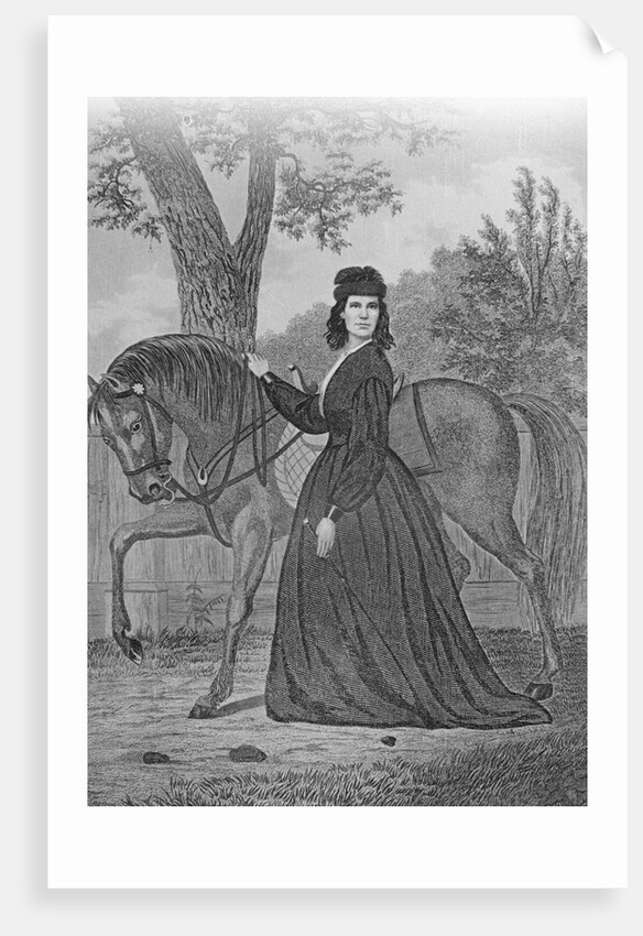 Emma Edmonds Standing with Horse by Anonymous