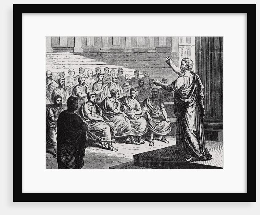 Demosthenes Delivering His Oration Against Philip of Macedonia by Anonymous