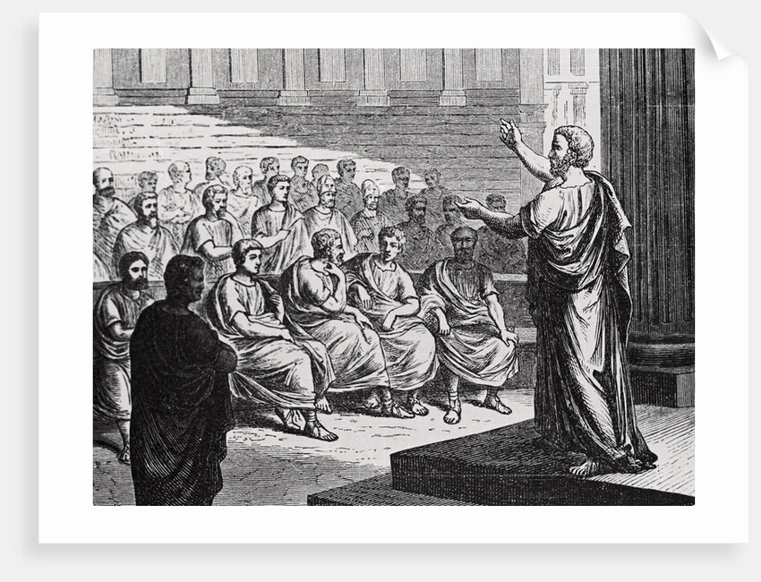 Demosthenes Delivering His Oration Against Philip of Macedonia by Anonymous