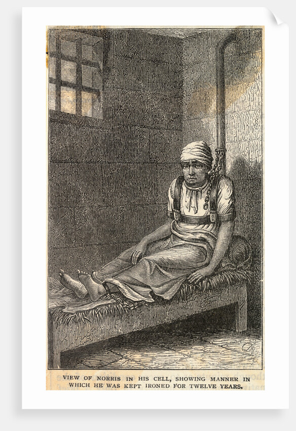 View of Norris in His Cell Engraving by Anonymous