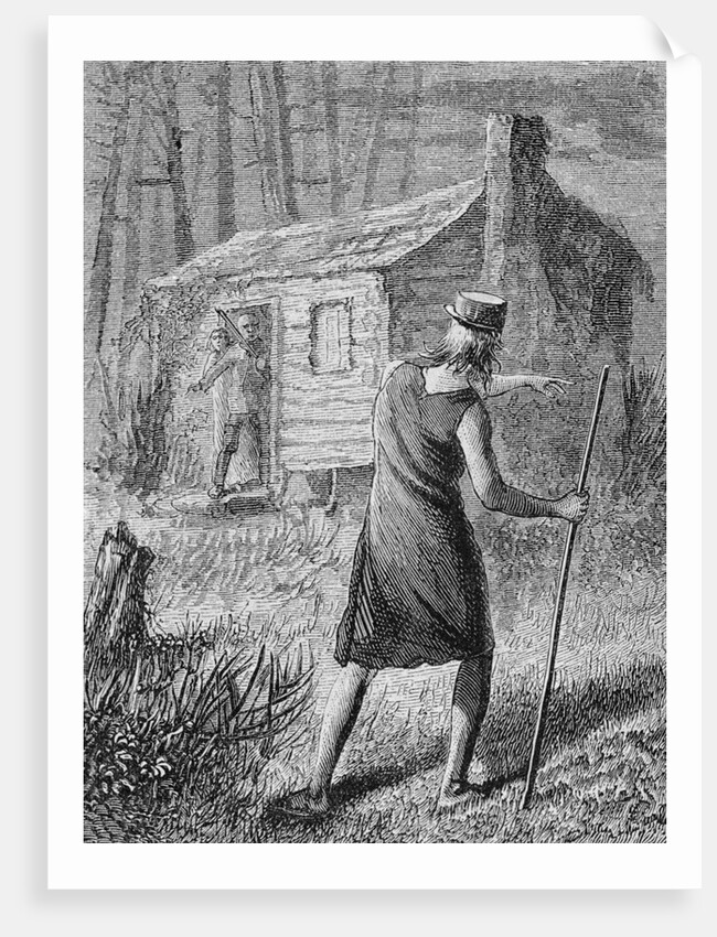 Book Illustration of Johnny Appleseed Warning Pioneers of Approaching Indians by Anonymous