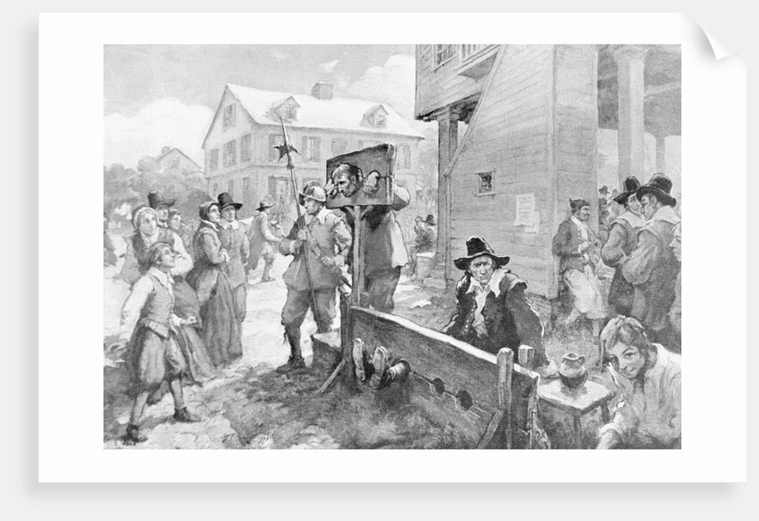 Pillory at Old Boston Town House Square Circa 1657 by Anonymous