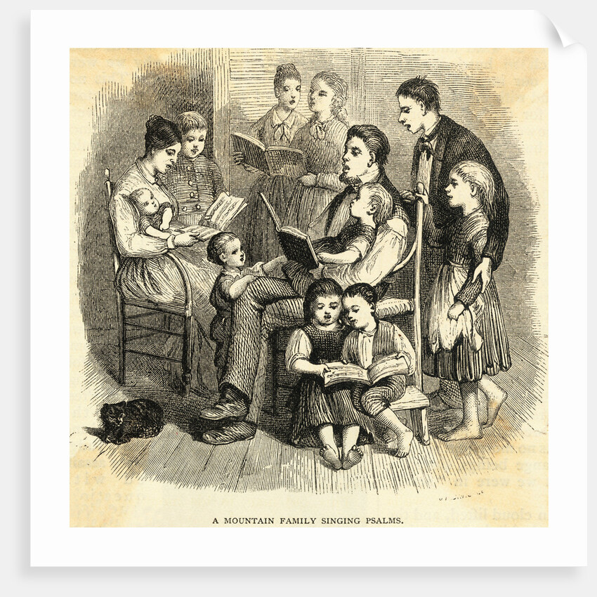 Minister and His Family Singing Hymns from Books by Anonymous