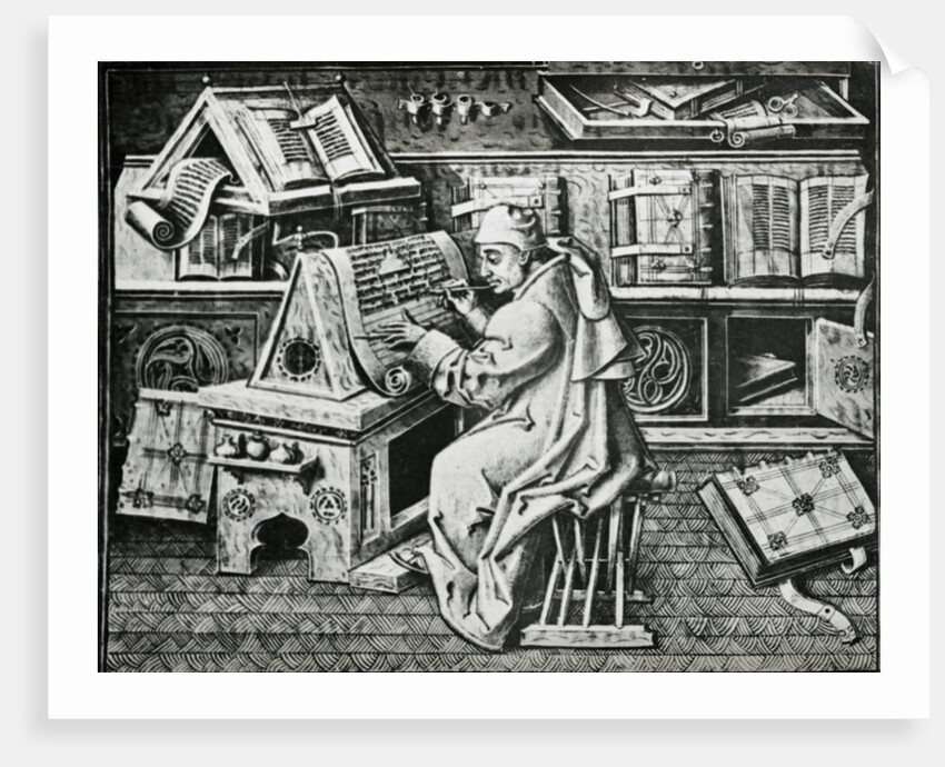 Monk Working on Scriptural Document by Anonymous