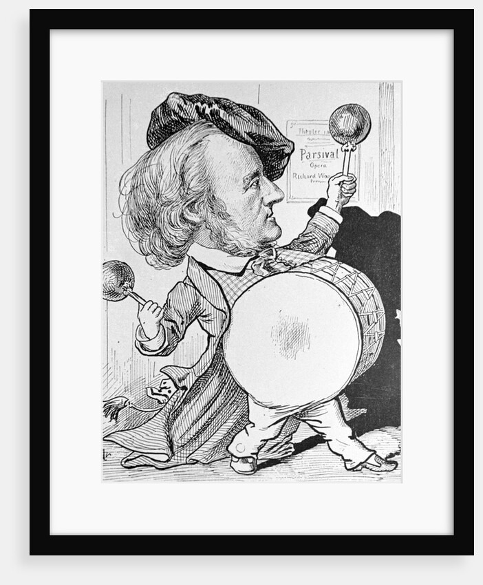 Cartoon of Richard Wagner Banging a Drum by Anonymous
