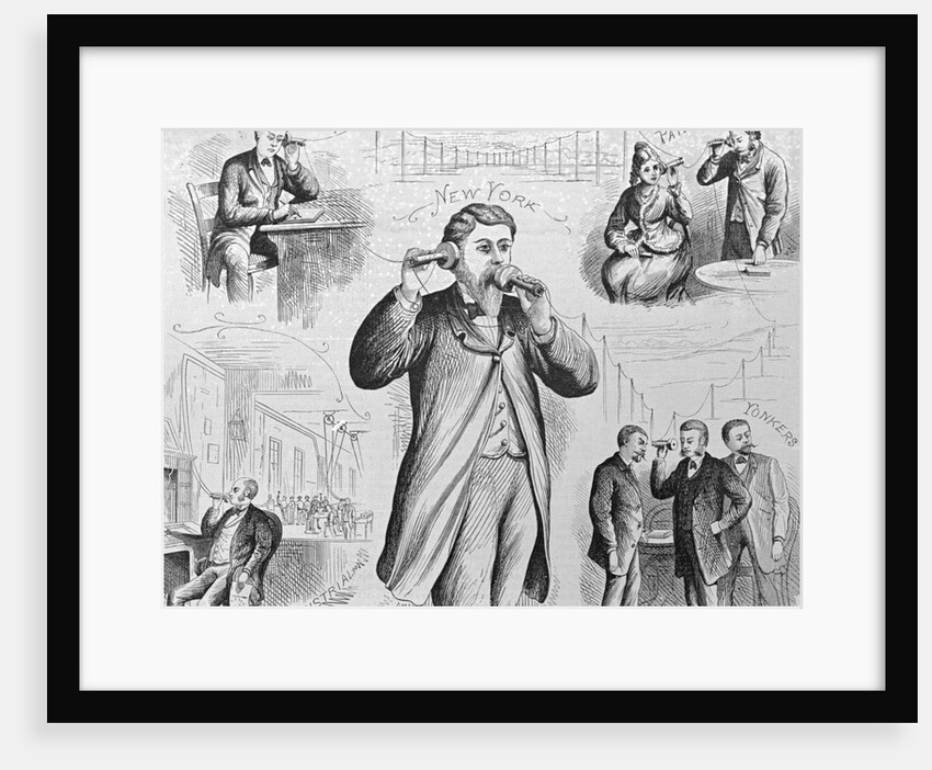 People Using Early Telephone by Anonymous