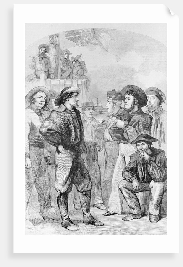 Woodcut of Early British Navy Men by Anonymous