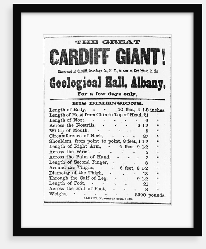 Poster for Cardiff Giant by Anonymous