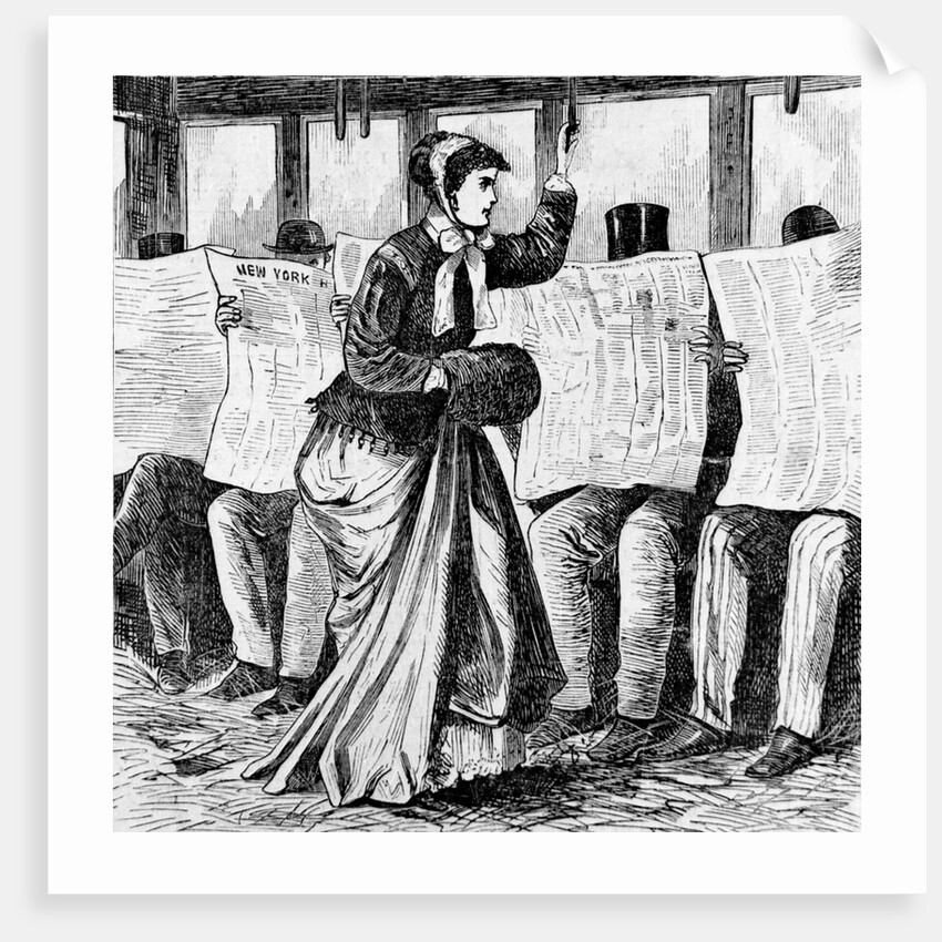 Woman Riding Train by Anonymous