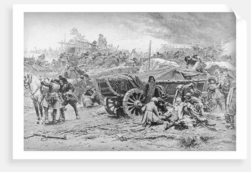 Print of an Army Camp During the Thirty Years War by Anonymous