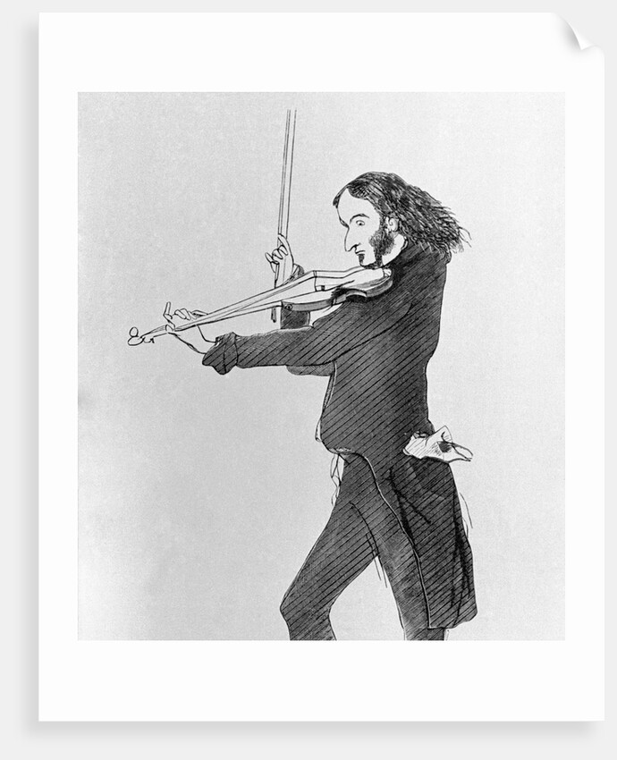 Nicolo Paganini Playing Violin by Anonymous