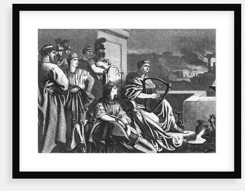 Illustration of Nero Playing While Rome Burns by Anonymous