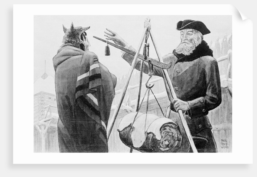 Men Weighing Furs by Anonymous
