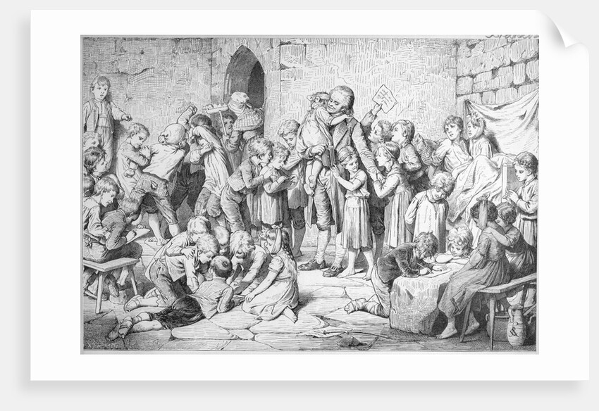 Pestalozzi Among the Orphans by Anonymous