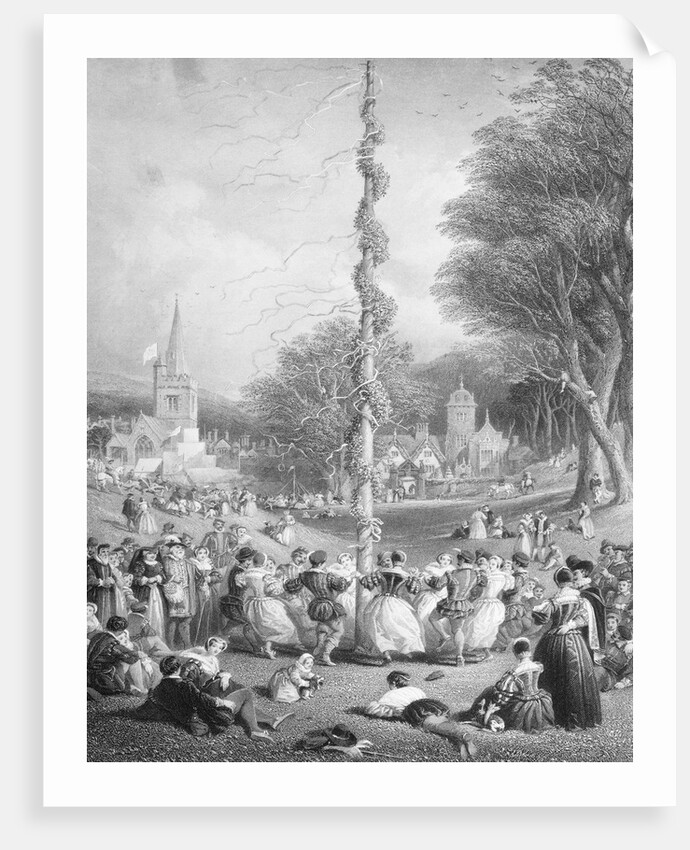Merry Makers Dancing Around May Pole by Anonymous