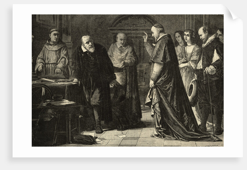 Galileo (Left) Meets with Church Leaders by Anonymous