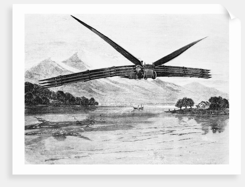 Steam Engined Airplane Flying by Anonymous