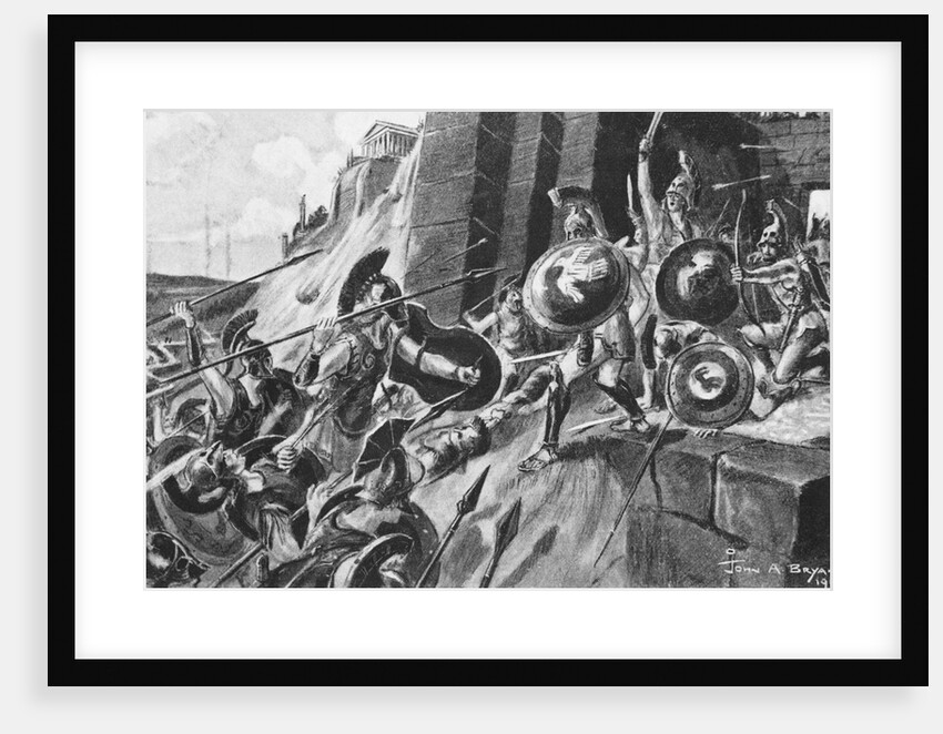 Print of the Spartans Capturing Mount Ithome by John A. Bryan