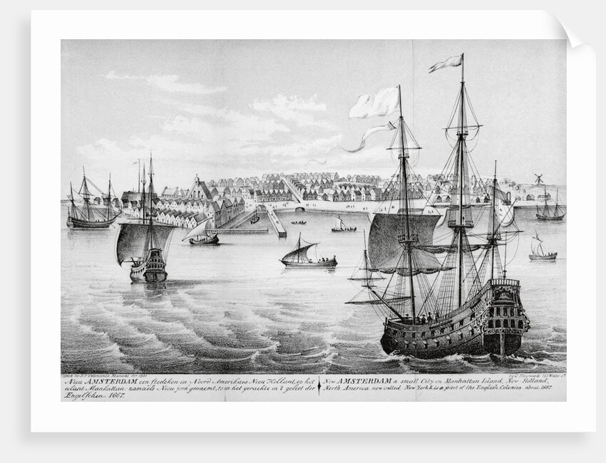 New Amsterdam, a Small City on Manhattan Island Lithograph by Anonymous