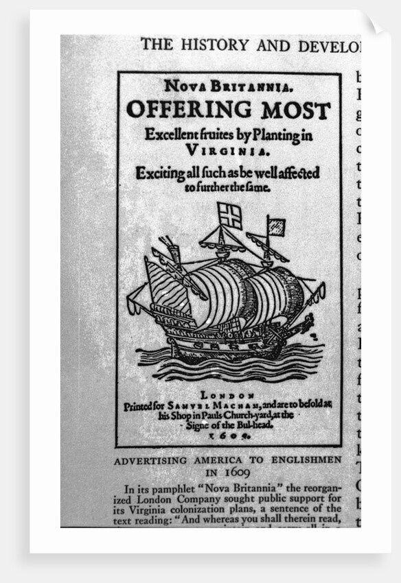 Advertisement Seeking Colonists for Virginia by Anonymous