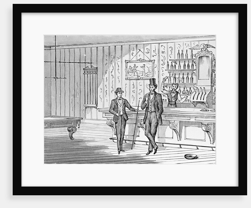 Illustration of Men in a Bar by Anonymous