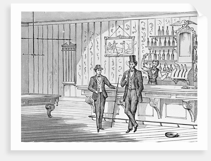 Illustration of Men in a Bar by Anonymous