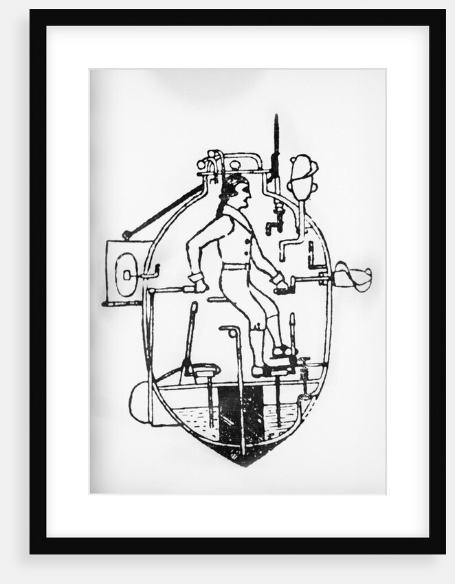 Cross Section of Turtle Submarine by Anonymous