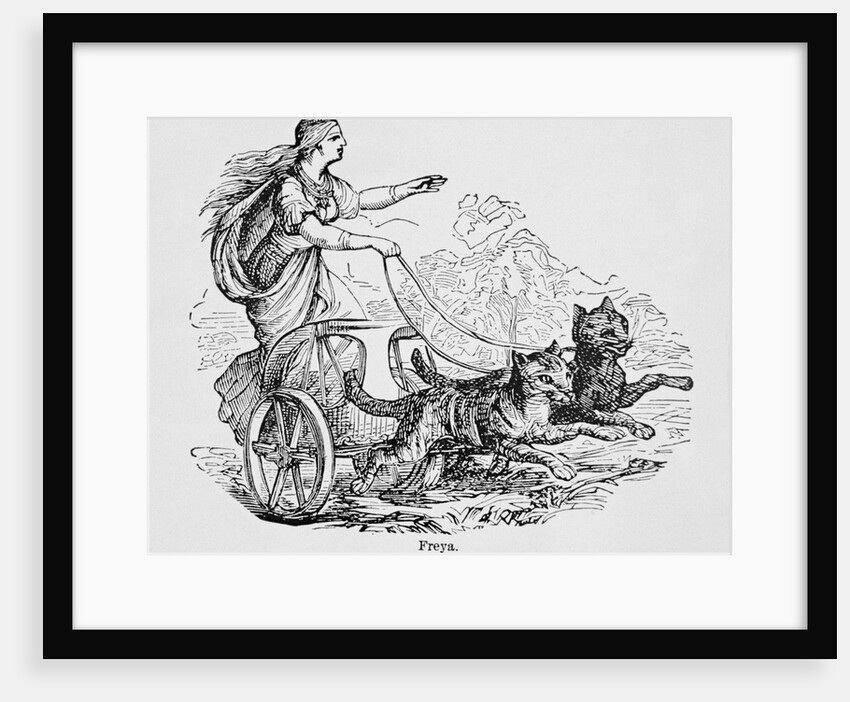 Freya Riding Chariot Driven by Cats by Anonymous