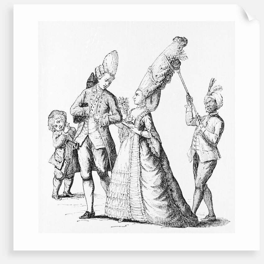 Servant Holding up Woman's Hairdo by Anonymous