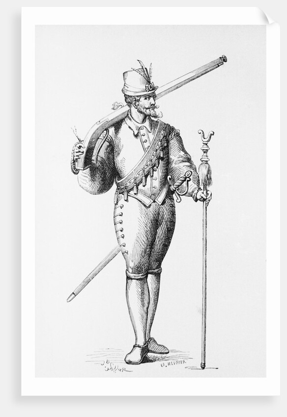 Portrait of Soldier Holding Arquebus by Anonymous
