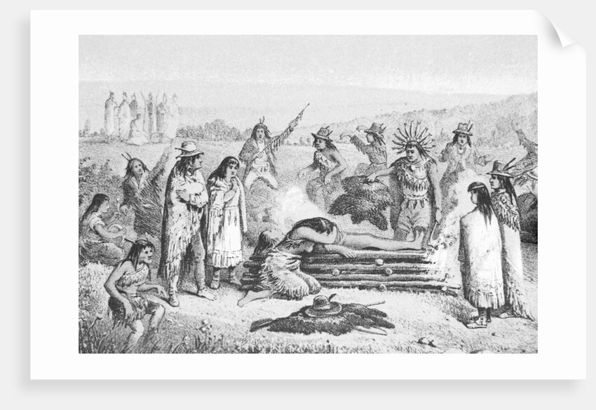 Illustration of Early Native Americans Burial Rites by Anonymous