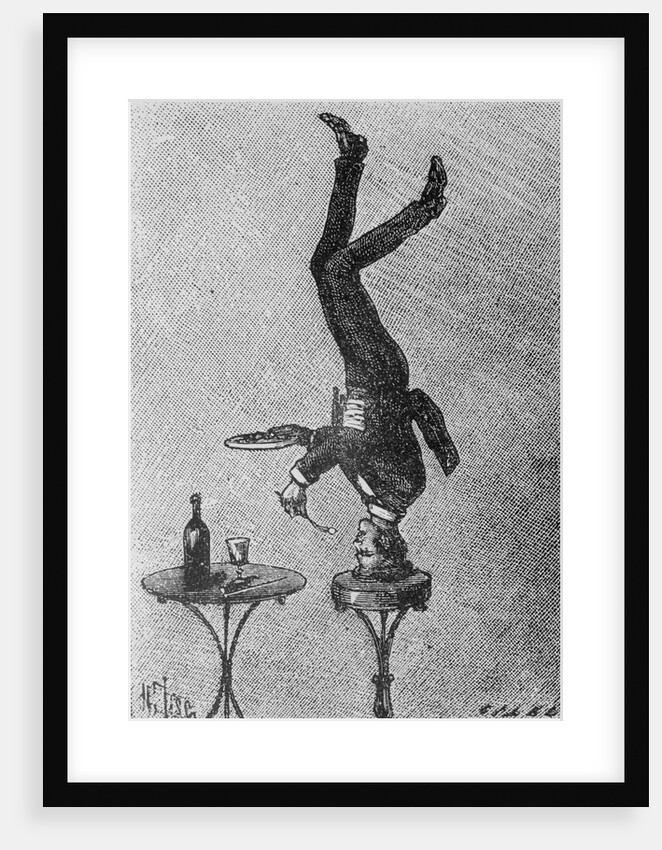 Man Standing on his Head Eating by Anonymous