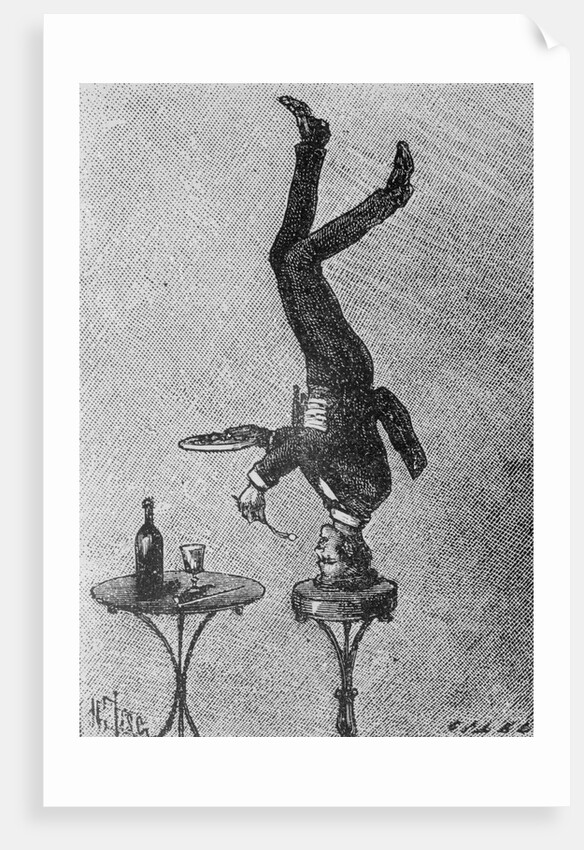 Man Standing on his Head Eating by Anonymous