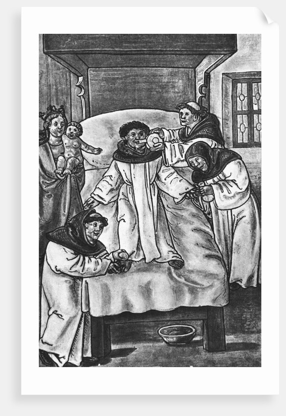 Monks Treating a Sick Lay Brother by Anonymous