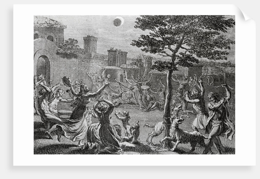 Engraving of Solar Eclipse in Peru by Bernard Picard