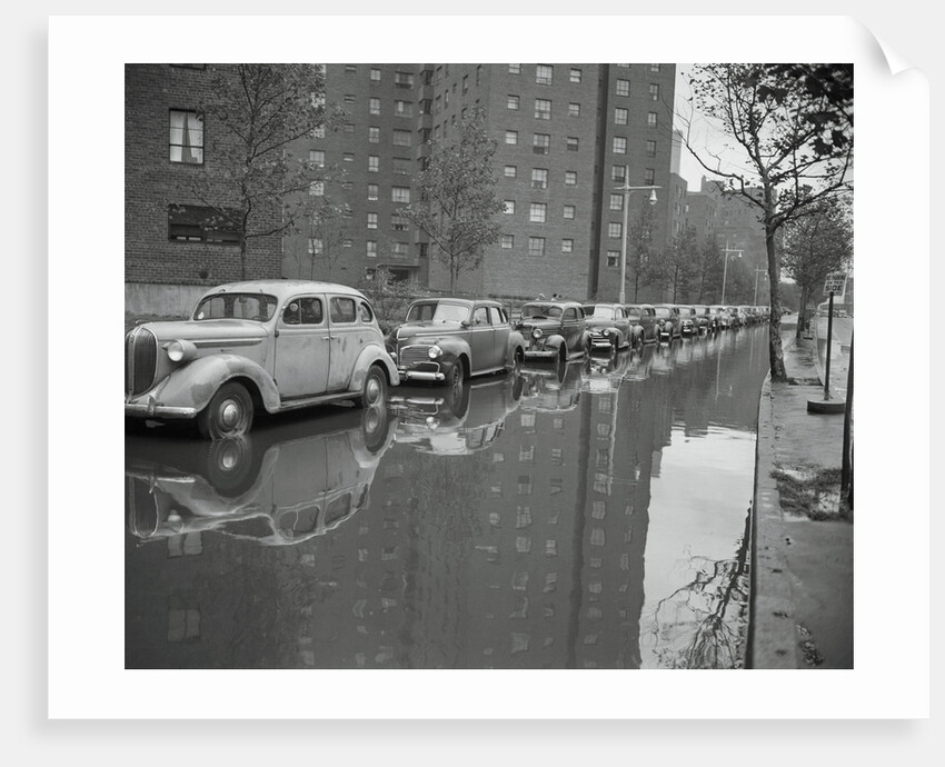 Cars on Flooded Street in New York City by Anonymous