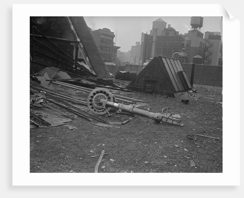 Crash Metal Strewn on Building Site by Anonymous