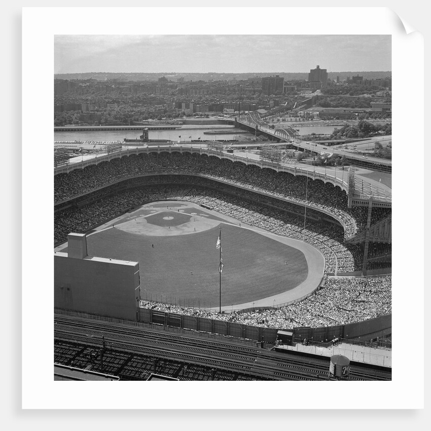 Aerial View of Crowds at Yankee Stadium by Anonymous