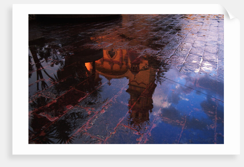 Church Reflected in Puddle by Anonymous