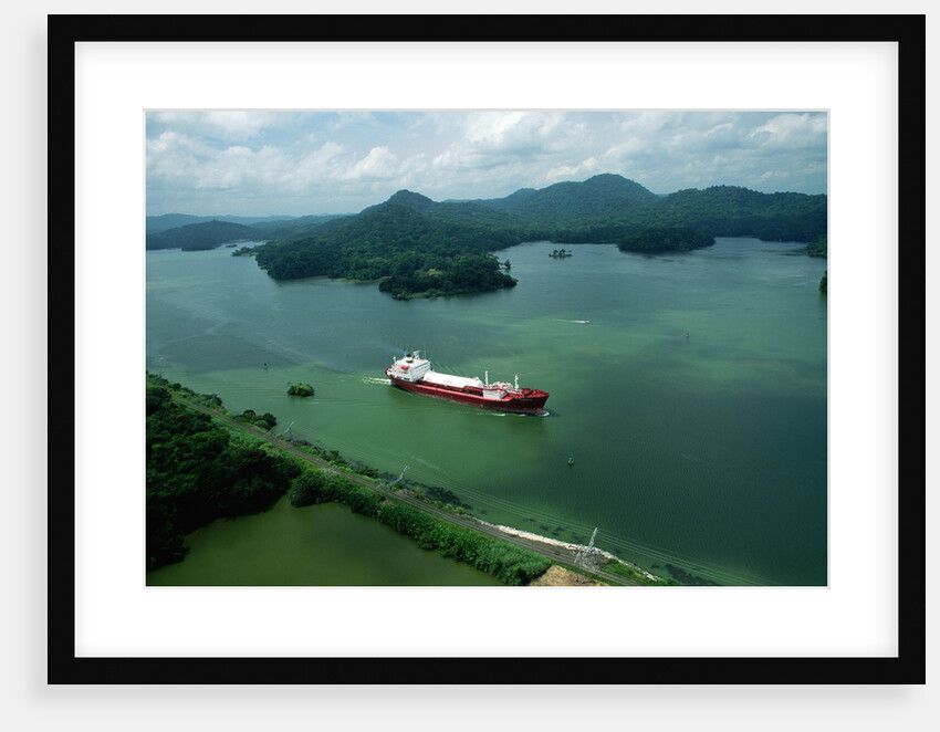 Cargo Ship in the Panama Canal by Anonymous