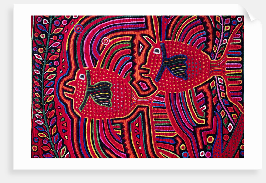 Detail of a Panamanian Cuna Mola with a Angel Fish by Anonymous