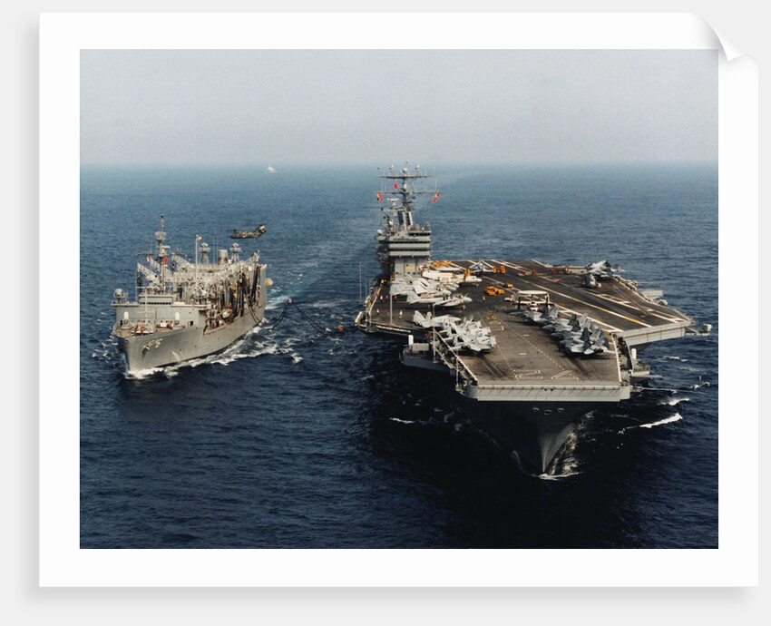 USS Abraham Lincoln and USS Kalamazoo Performing Exercise by Anonymous